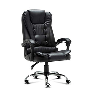 None Executive Office Chair - Reclining Staff Conference Chair - Black - 60x60x127cm