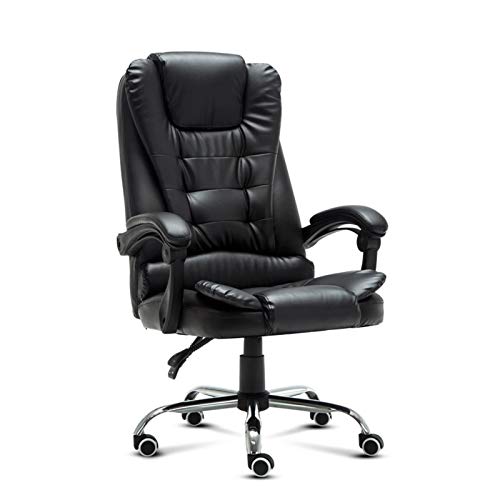 Executive Office Chair - Reclining Staff Conference Chair - Black - 60x60x127cm
