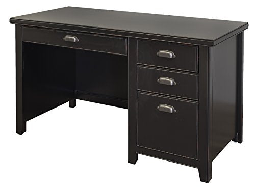 Martin Furniture  Kathy Ireland Tribeca Loft Black Single Pedestal Desk