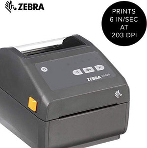 Zebra ZD420 Direct Thermal Printer Plus 4 x 6 in Z-Perform 2000D Permanent Adhesive Labels Print Width of 4 in Ethernet and USB Connectivity