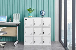 MAYROY Metal Locker Office Storage Organizer - Full White (W9D)