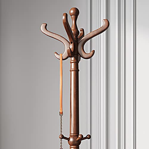 BinOxy Freestanding Coat Rack All Wood Hanging Clothes Rack - Chinese Living Room Indoor Coat Stand/Coat Racks