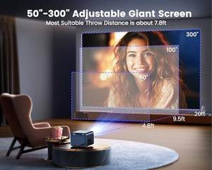 WiMiUS 4K Projector with Wifi6, Bluetooth, and Dolby Audio