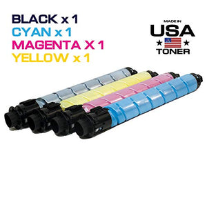 MADE IN USA TONER Compatible Replacement for Ricoh SP C840dn, SP C842, SP C840A, 821255, 821256 821257, 821258 (Black, Cyan, Yellow, Magenta, 4 Pack)