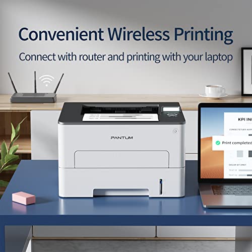 Monochrome Laser Printer Black and White Laser Printer Wireless Small Computer Printer with Auto Duplex 2-Sided Printer Home Use with Mobile Printing and School Student, 30ppm Pantum P3012DW