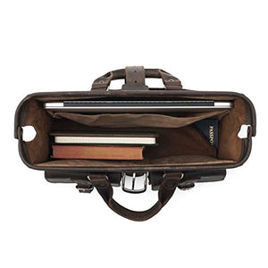 Saddleback Leather Co. Flight Bag 15-inch Full Grain Leather Expandable Laptop Briefcase for Men Includes 100 Year Warranty