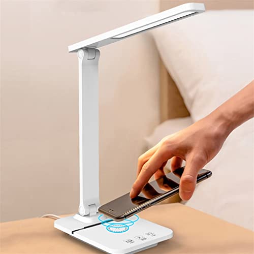 Table Lamp Charging Stepless Dimmable Touch Foldable Desk Lamp Reading Eye Protect Study Night Light (OneColor 10W)