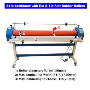 EQCOTWEA 51in Electric/Manual Dual-use Cold Laminator, Auto Wide Format Roll Laminator