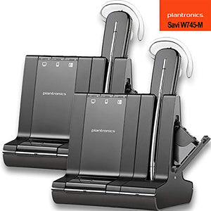 Plantronics Savi W745-M Multi Device Wireless Headset System - 2 Pack
