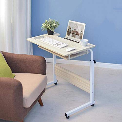 FXZMJN Computer Desk Folding Tables,Laptop Stand Adjustable Computer Desk Wheels Portable Side Bed Sofa Hospital Reading Eating