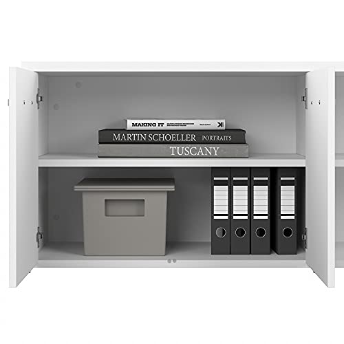 Bush Business Furniture HYS160WH-Z Hybrid Low Storage Cabinet, White