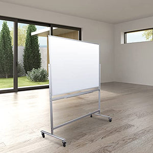 Stand Up Desk Store Rolling Double Sided Mobile Magnetic Glass Marker Dry Erase Board (60" X 40")