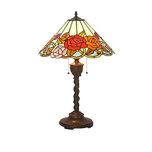 GAUUA 18 Inch Rose Tiffany Desk Lamp Night Lamp