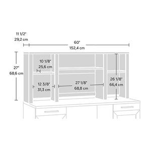 Pemberly Row Raven Oak Computer Hutch - Engineered Wood