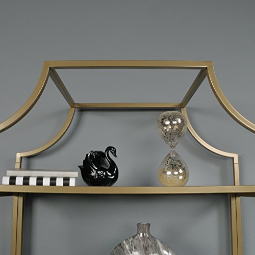 Sauder International Lux Bookcase, Satin Gold Finish