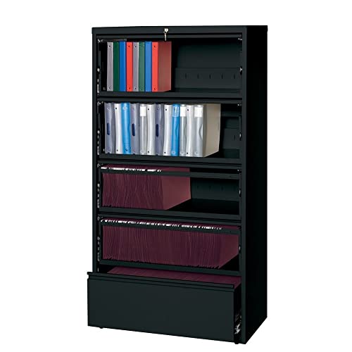 CommClad Hirsh 36-in Wide HL10000 5 Drawer Lateral File Cabinet with Roll-Out Shelves - Beige