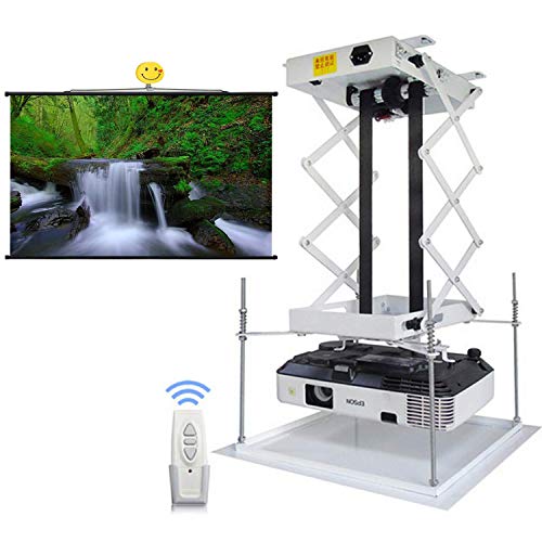 CGOLDENWALL 70CM Electric projector Lift Scissors Ceiling Mount Projector Hanger Projector Mount Remote Control For Cinema Church Hall School Double motors Max load 20kg