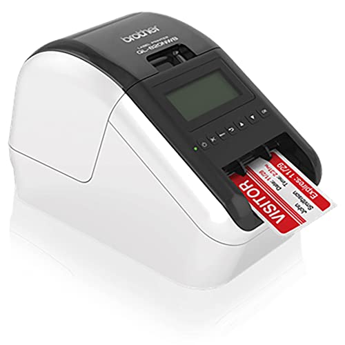 Brother QL-820NWBB Professional Ultra Flexible Label Printer with Wired, Wireless and Bluetooth Connectivity - 110 Labels Per Minute, 300 x 600 dpi, Backlit Monochrome LCD Display, Auto Cut