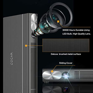 Cocar 3D Mini Projector T6 DLP-Link 2400 Lumen Portable Video Projector Android 6.0 2020 New Upgrade Built-in Battery Louder Speaker WiFi Bluetooth HDMI Support 4K Keystone Correction
