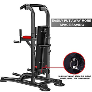 xipon Multi-Functional Power Tower Pull Up Dip Station Training with Dumbbell Bench Adjustable Height for Home Gym Strength Training Fitness Equipment, Dip Stands, Pull Up Bars