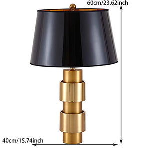 Modern Minimalist Hardware Wrought Iron Cylindrical Table Lamp, Fabric Lampshade Bedroom Table Lamp, Living Room Table Lamp for Girl Bedroom Boy Study Home Decoration Bedside Lamp Office,