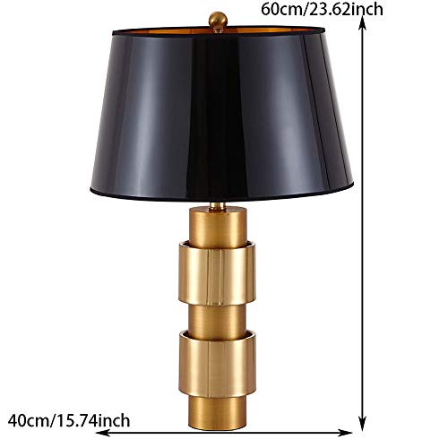 Modern Minimalist Hardware Wrought Iron Cylindrical Table Lamp, Fabric Lampshade Bedroom Table Lamp, Living Room Table Lamp for Girl Bedroom Boy Study Home Decoration Bedside Lamp Office,