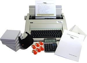 Typewriter & Calculator Small Office Package with Large Dark Printing, Dust Cover, 6 Ribbons & Correction Tapes.
