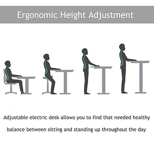 Electric Standing Desk Height Adjustable Desk, 48x 24 inches Sit Stand Desk Home Office Workstation Stand up Desk Sit to Stand Tabletop, White