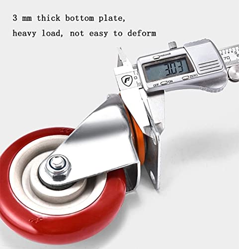 IkiCk Heavy Duty Swivel Furniture Casters 4pcs with Brakes - 3 Inch Silent Rubber Wheels