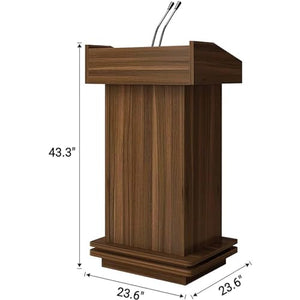 Gruytoie Solid Wood Pulpit with Storage Shelf