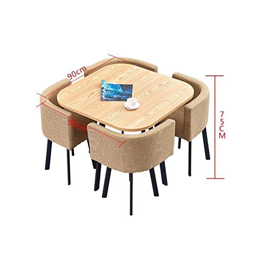 AkosOL Office Table and Chair Set - Business Dining Table with 4 Chairs - Bedroom Office Reception Desk - Home Dining Table and Chair Combination - Living Room Furniture (Color: A)