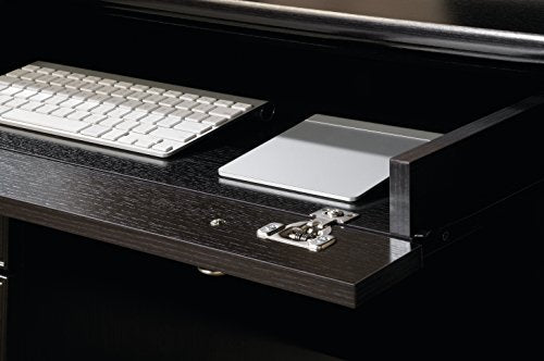 Sauder 420783 Bleeker Street Executive Desk, L: 65.12" x W: 29.53" x H: 29.61", Obsidian Oak finish