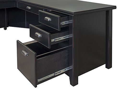Martin Furniture Tribeca Loft L-Shaped Computer Desk, Black