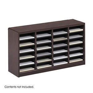 Scranton & Co Mahogany Wood Mail Organizer - 24 Compartments