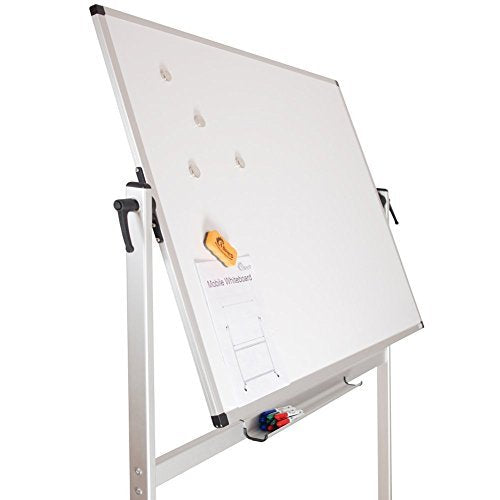 XBoard School Office Mobile Magnetic Dry Erase Board on Wheels,Double-Sided Rolling Whiteboard with Aluminum Stand, 72" x 40"