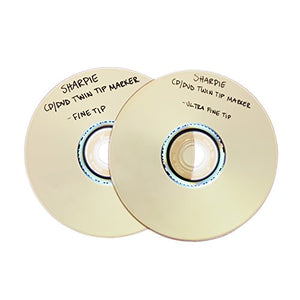 Sharpie 37401 CD/DVD Twin Tip Permanent Marker, Black