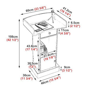 CAMBOS Portable Lectern Podium Stand with Open Storage - Modern Design for Churches and Conferences