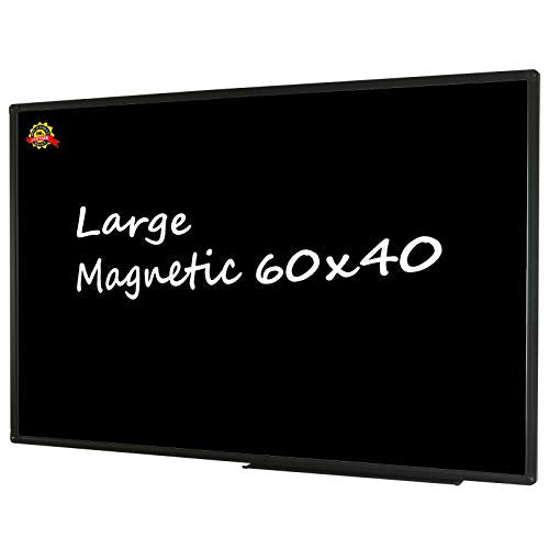 Large 60" x 40" Magnetic Chalkboard Black Board, Wall-Mounted Bulletin Blackboard, Aluminium Message Chalk Board for Office Home and School