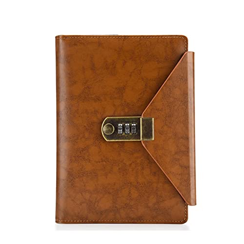 DYCSY A5 Travel Notebook with Combination Lock Password Agenda Diary Journal Notepad Business Stationery (Color : A, Size : A5)