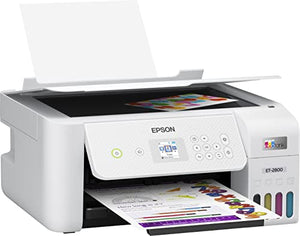 Epson EcoTank ET-28 00 Wireless All-in-One Color Inkjet Cartridge-Free Supertank Printer - Print Copy Scan - Wireless & USB Connectivity - Mobile Printing - 1.44" Color LCD - Print Up to 10 Page/Min