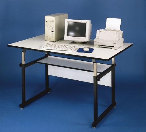 Alvin WM48 3 XB Workmaster Table, Black Base White Top 36 inches x 48 inches