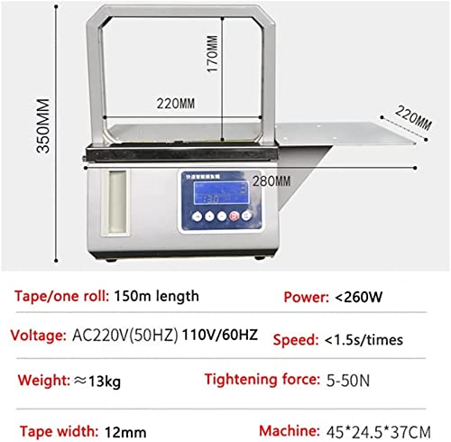 MaGiLL Intelligent Induction Strapping Machine - Multipurpose Supermarket Hot Melt Paper Belt Binding - English System - Small Automatic OPP Tape