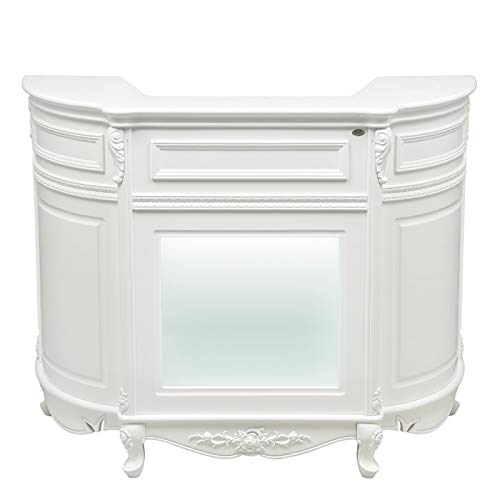 Dir Reception Desk with LED Lighted Front Glass Panel