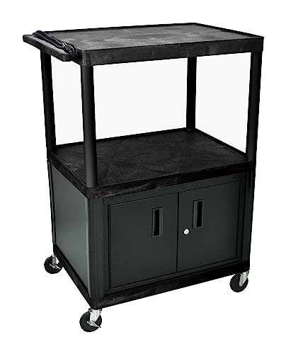 Luxor 48" H AV Cart with 3 Large Shelves Cabinet (LP48CE-B)