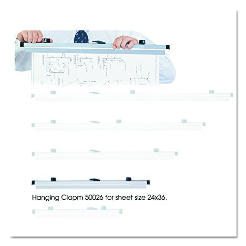 Safco Products 50026 24" Hanging Clamps for 24" x 36" Sheets, Gray, Set of 6