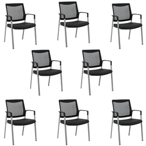 GM Seating Ever Guest Chair - Leather Office Reception Chairs (Pack of 8)