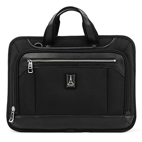 Travelpro Platinum Elite-Slim Business Laptop Briefcase, Shadow Black, 16-Inch