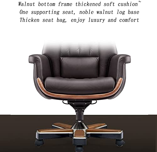 CYXI Genuine Leather Cowhide Executive Office Chair - Adjustable Height Tilt Swivel Computer Chair