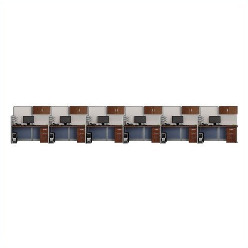 Bush Business Furniture Office-in-an-Hour Hansen Cherry Desks for 6