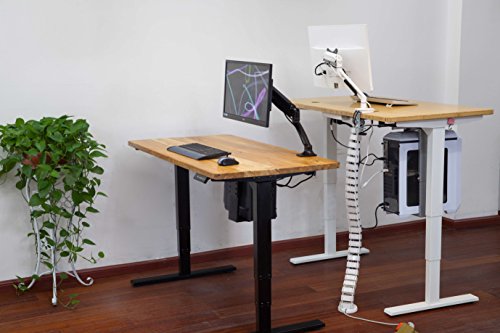 Lihidesk LJ202 Electric Height Adjustable Standing Desk Frame Only/Sit Stand - Dual Motors Electric Motorized Desk Base with LCD Digital Memory Keyboad, 3 Segments (Black)